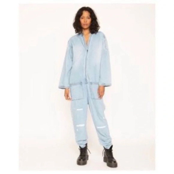 FREE PEOPLE x Sandrine Rose Denim Jumpsuit medium - Picture 7 of 9